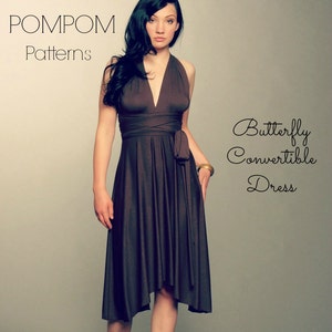 PDF Sewing Pattern- Convertible Dress- Butterfly Hem- Size xs-xl-Bridesmaid-Maternity-Plus Size- Instant Download- DIY