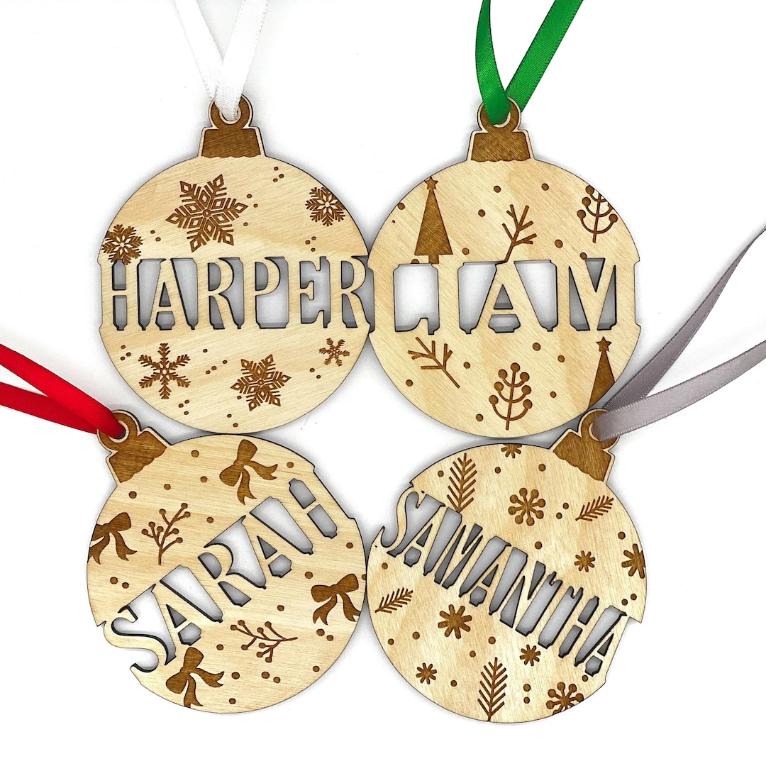 Your Name Christmas Ornaments Personalized Wooden Laser Engraved