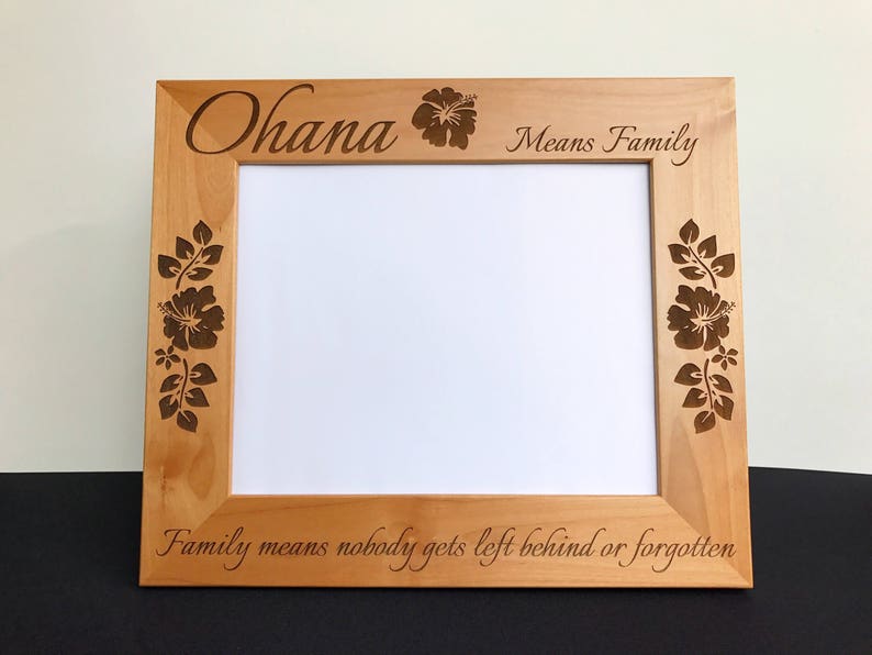Ohana Family Laser Engraved Wooden Picture Frame Image 0