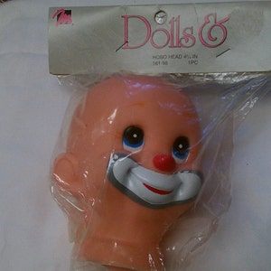 Vintage doll head, clown head, doll clown head, Doll making supplies, vintage clown head, doll making, Supplies, craft supply