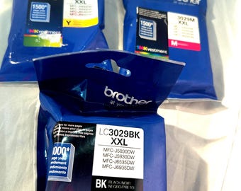 LC3029 black, magenta, and yellow ink cartridges new in package for Brother