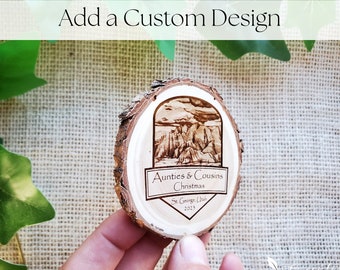 Bulk Custom Engraved Wooden Fridge Magnets Personalized Family Reunion Gathering Mementos Natural Wood Slice Keepsakes with logo