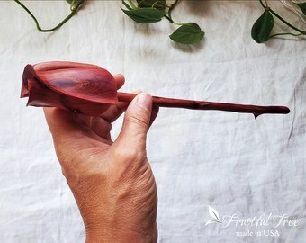 Hand carved Wooden Rose sculpture natural Red heart cedar wood engraved Engagement flower personalized Anniversary Gift for her Forever Love