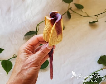 Red & White Rose Hand carved Wooden Rose Personalized 5 year Anniversary Gift Will you Marry Me Red Forever Rose Memorial gift for grieving