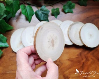 Bulk 3" Wood Slices Blank Wooden Ornaments Rustic Rounds Natural tree slices Smooth Wood Disks DIY Wedding favors Craft Wood circles