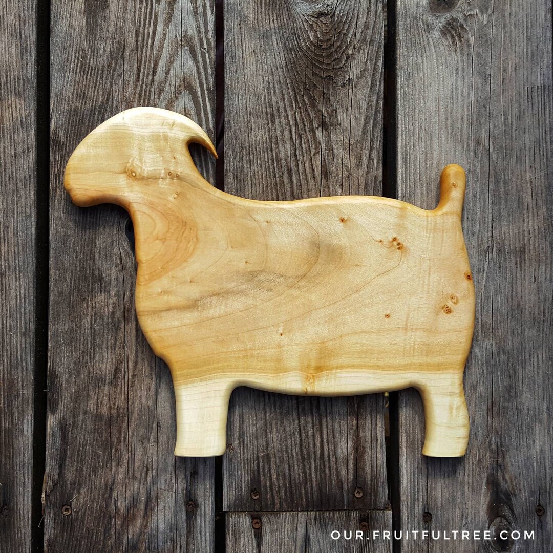 Wooden Goat Cutting Board Handmade Wooden Cheeseboard Farm Etsy