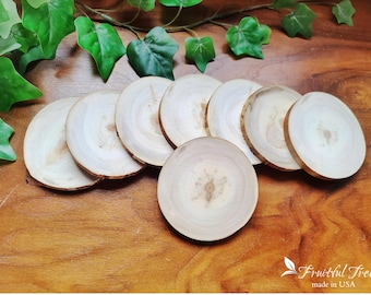 Blank Coasters Live Edge Wood Rounds Thick Aspen Wood Slices Bulk Natural Wooden Drink Coasters Rustic Wedding Favors Decor DIY Crafts