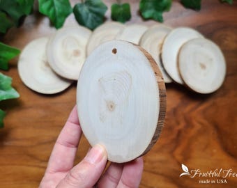 Blank Wooden Ornaments Bulk Wood Rounds Natural Wood Slices Live Edge Tree Cookies DIY Christmas Ornaments Craft Wood Disks Wall Hanging