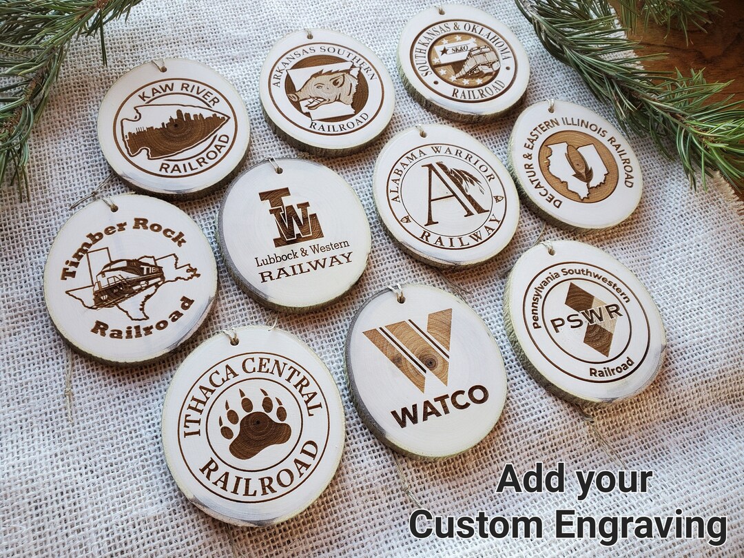Bulk Engraved Business Logo Ornaments, Company Logo, Custom Designed Wooden Christmas Ornaments