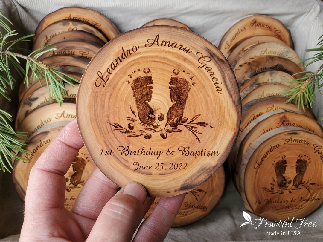 Baby Footprint Wooden Coasters Baby Shower Party Favors Bulk Gifts ...