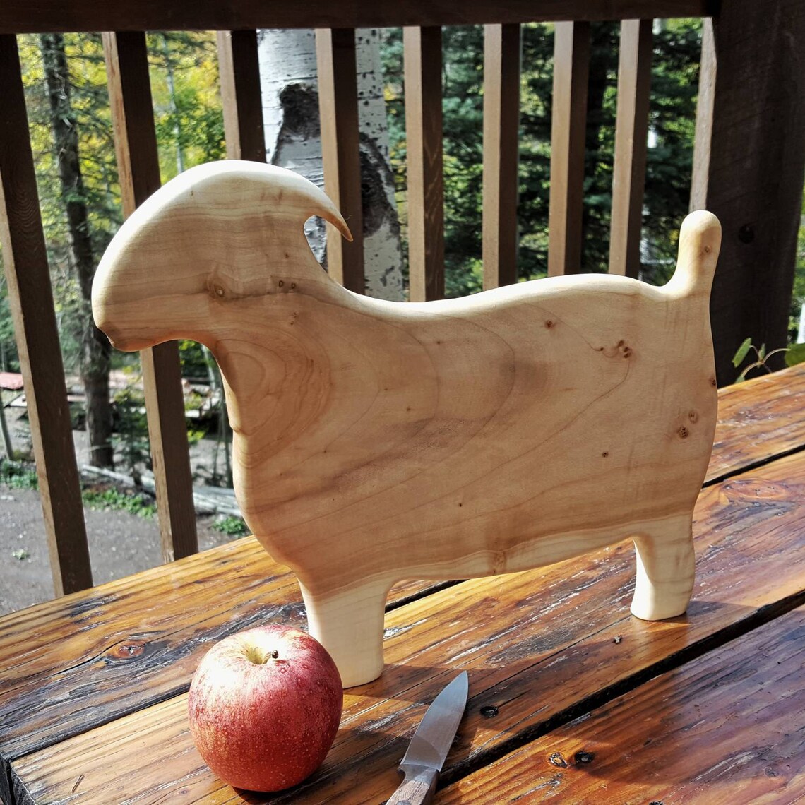 Wood Goat cutting board Cheeseboard Handmade Salvaged Maple Etsy