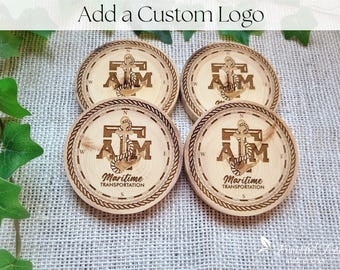 Custom Aspen Wood Coasters Laser Engraved Corporate Logo Gifts for Clients Engraved Business Brand Personalized Party Favors