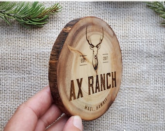 Coasters Customized with Company Logo Natural Wooden Coasters Engraved Business Branding Marketing gifts for clients add custom logo design