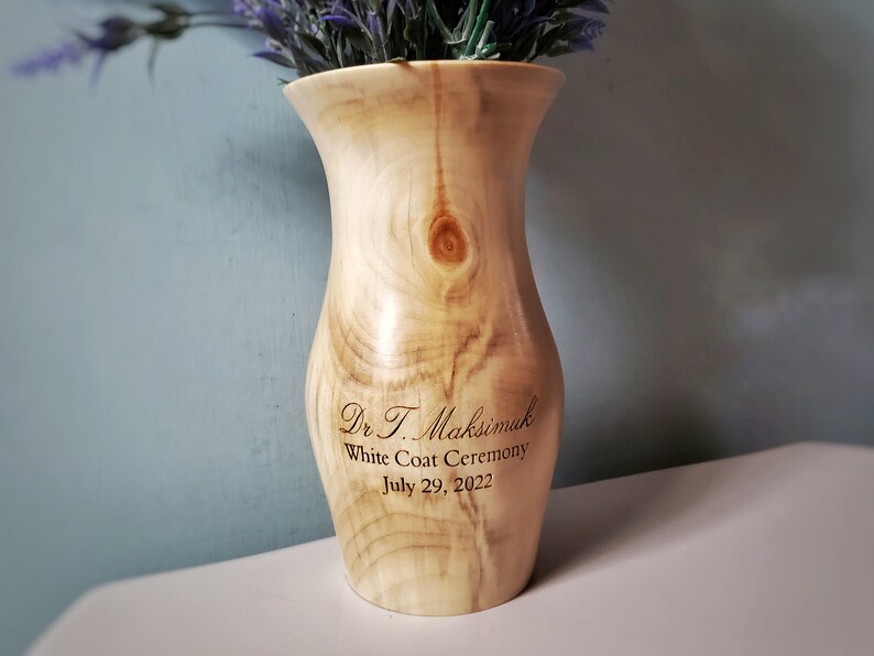 Engraved Wooden Vase Personalized Dried Flower Vase Wooden Etsy