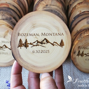 Bulk Mountain Theme Wedding Favors Personalized Engraved Wooden ...