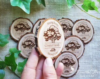 Family Reunion Gifts Personalized Family Gathering Wooden Magnets Engraved  Log Slice Fridge Magnets Family Tree Bulk Natural Party Favors