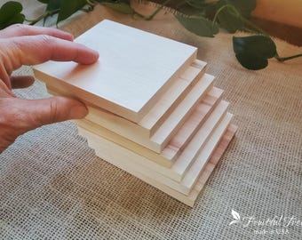 Square Wooden Drink Coasters Bulk Natural Blank Square Boards for Art Decor DIY Wedding Favors Gifts for Guests DIY Personalized Party Signs