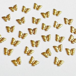 Tiny Brass Butterfly 7mm x 5mm, Raw Brass Findings, Made in USA