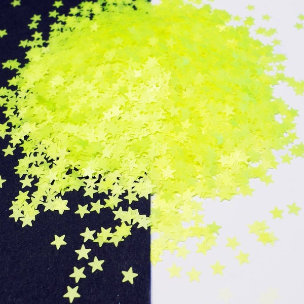 Matte Neon Yellow Stars Shape Glitter 3mm Stars