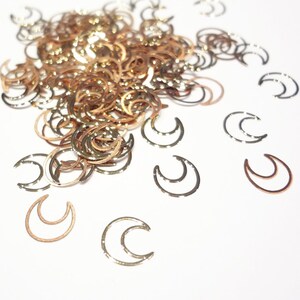 6mm Gold Hollow Moon, Nail Art Slices