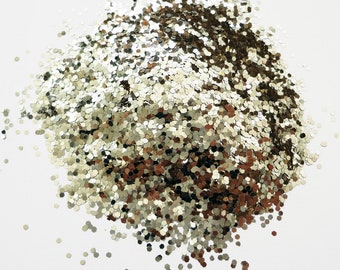 Platinum Blond Gold Loose Glitter .040" Hex 1mm 1/24 Solvent Resistant Glitter