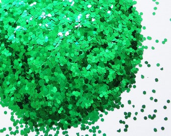 Clover Green Loose Glitter .040" Hex 1mm 1/24