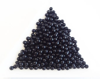 3mm Black Boba Pearls, No Hole Beads, Black Caviar Beads