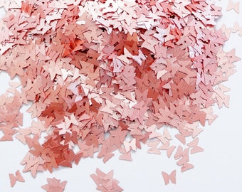 Pink Matte Metallic Butterfly Shape Glitter 3mm