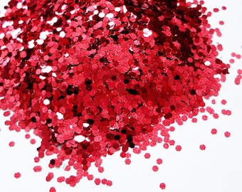 Lipstick Red Loose Glitter .040" Hex 1mm 1/24