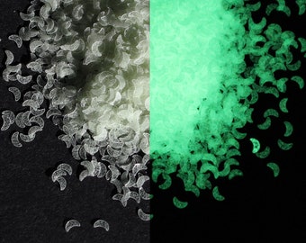 Glow In The Dark Moon Glitter 3mm Translucent Moon Shape Glitter