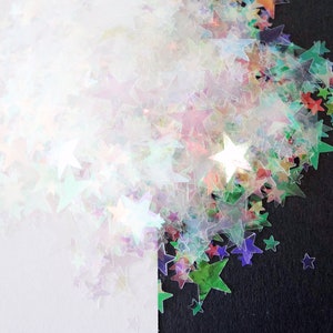 Iridescent Stars Shape Glitter 3mm 4mm 6mm and 10mm mix, Solvent Resistant Glitter