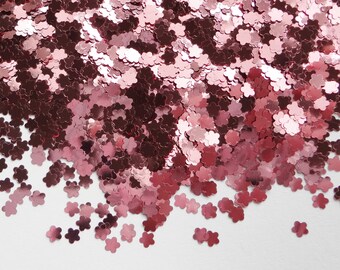 Sweet Pink Flower Shape Glitter 3mm