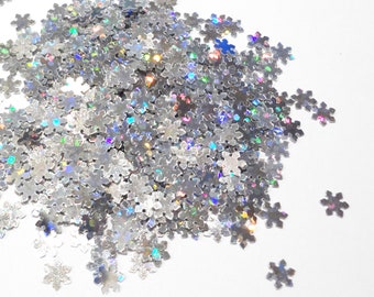 Holographic Silver Snowflake Glitter 5mm Hologram Snowflake
