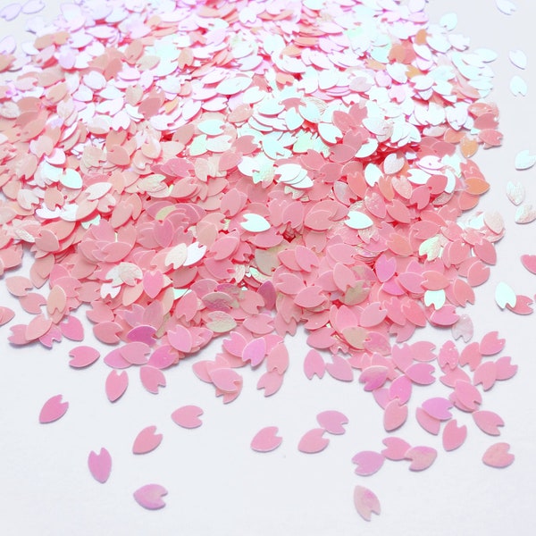 Iridescent Pink Cherry Blossom Flower Petals Glitter 3mm x 2mm Sakura Petals