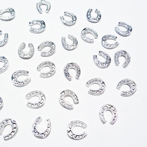 Silver Horseshoe 3D Nail Decoration Parts, 5mm, Nail Art Supplies