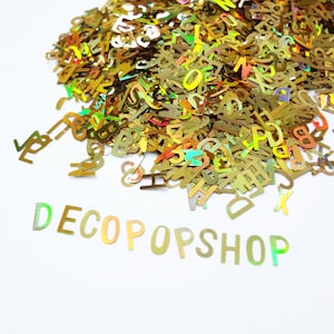 Holographic Gold Alphabet Glitter 5mm Letters