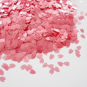 Translucent Deep Pink Cherry Blossom Flower Petals Glitter 3mm x 2mm Sakura Petals