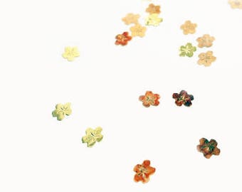 3mm Gold Flowers, Nail Art Slices