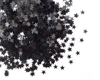 Charcoal Black Star Shape Glitter 3mm