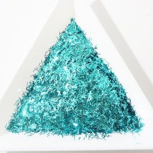 Teal Blue Tinsel Bar Shape 0.2x1.5mm