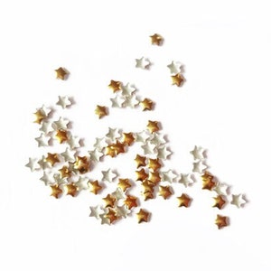 3mm Gold Star Studs, Nail Art Decals