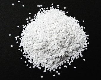 Snow White Loose Glitter .040" Hex 1mm 1/24 Solvent Resistant Glitter