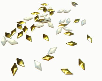 Gold Diamond Studs, Nail Art Decals, 8mm x 4mm