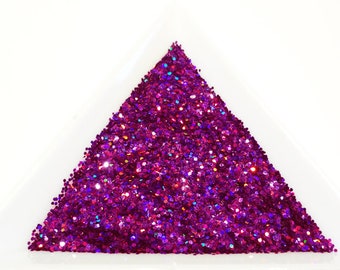 Holographic Laser Violet Loose Glitter .025" Hex 0.6mm 1/40 Solvent Resistant Glitter