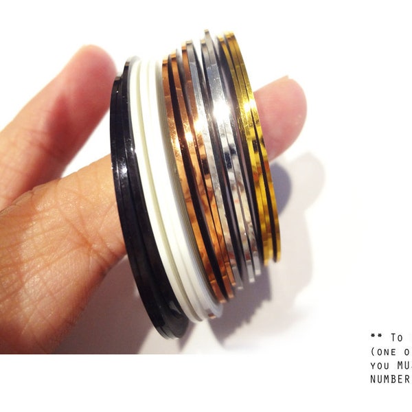 1mm Nail Tape, Black, White, Gold, Silver, Bronze Striping Adhesive Tape, Choose own color! 1, 2, 3 rolls or 5 pack