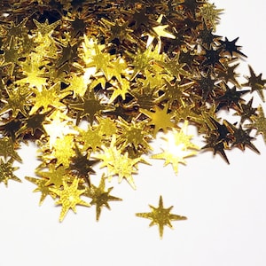 Shiny Gold Starburst Shape Glitter, 9x8mm, Thick Confetti Glitter