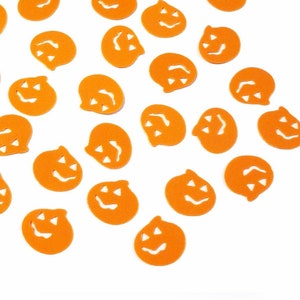 Orange Pumpkin Sequins Spooky Cute Jack o' Lantern Sequin Confetti 10mm x 11mm