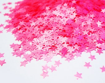 Matte Neon Pink Stars Shape Glitter 3mm Stars