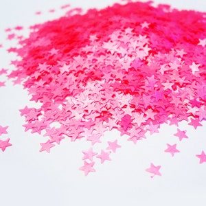 Matte Neon Pink Stars Shape Glitter 3mm Stars image 1