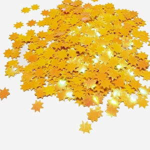 Iridescent Orange Sunburst Shape Glitter 6mm, Confetti Glitter